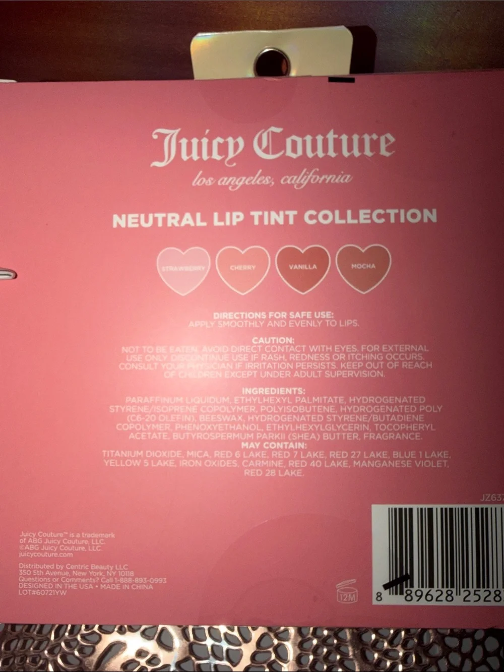 Juicy Couture natural Tinted Lip Butter 4 PC COLLECTION With Cute Charms